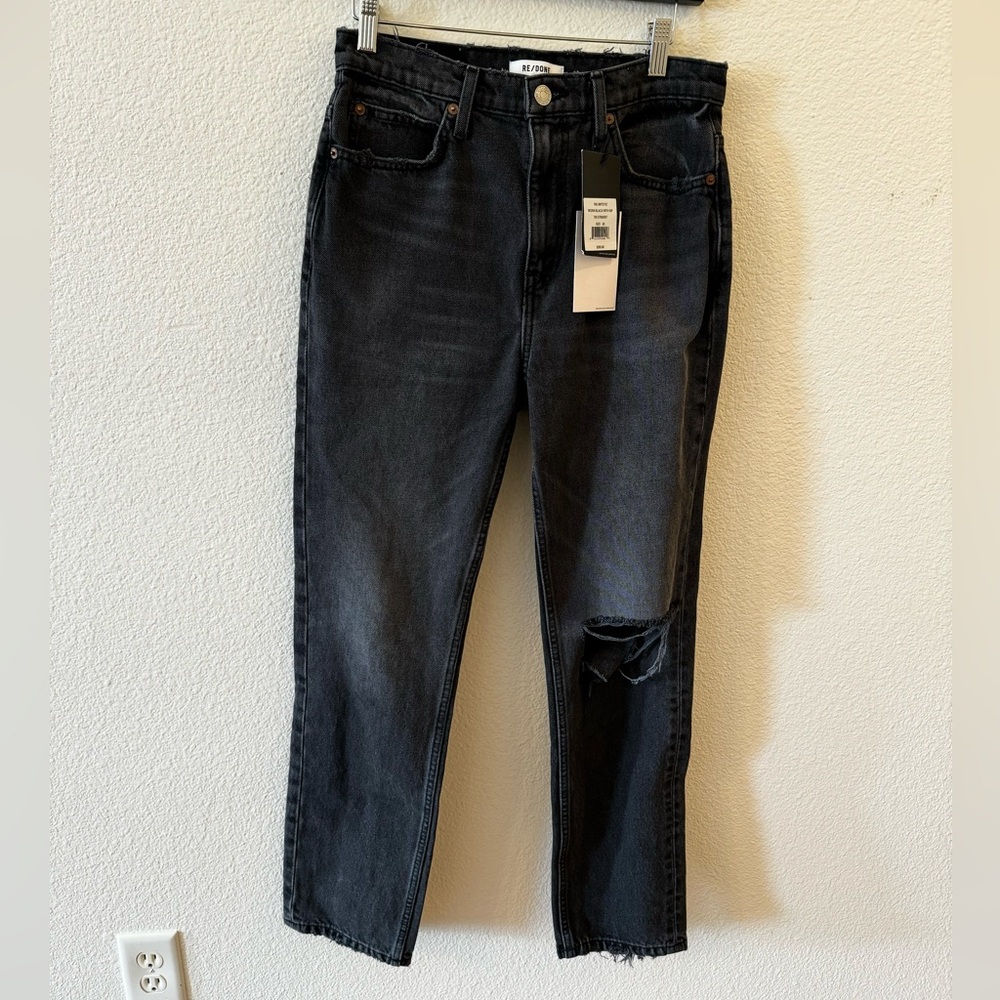 Re/Done, Worn Black with Rip Jeans, NWT